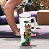 Personalized Kenya Jamhuri Day Tumbler With Handle Lion With Coat Of Arms - Wonder Print Shop
