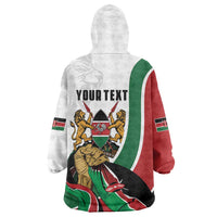 Personalized Kenya Jamhuri Day Wearable Blanket Hoodie Lion With Coat Of Arms - Wonder Print Shop