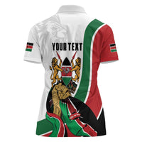 Personalized Kenya Jamhuri Day Women Polo Shirt Lion With Coat Of Arms - Wonder Print Shop