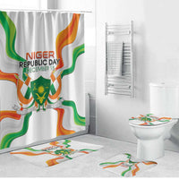Niger Republic Day Bathroom Set Coat Of Arms With Flag - Wonder Print Shop