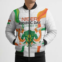 Personalized Niger Republic Day Bomber Puffer Jacket Coat Of Arms With Flag - Wonder Print Shop