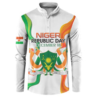 Personalized Niger Republic Day Button Sweatshirt Coat Of Arms With Flag - Wonder Print Shop