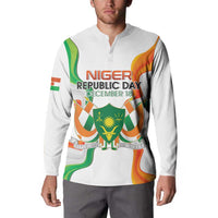 Personalized Niger Republic Day Button Sweatshirt Coat Of Arms With Flag - Wonder Print Shop