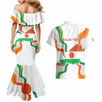 Personalized Niger Republic Day Couples Matching Mermaid Dress and Hawaiian Shirt Coat Of Arms With Flag - Wonder Print Shop