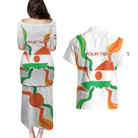 Personalized Niger Republic Day Couples Matching Puletasi and Hawaiian Shirt Coat Of Arms With Flag - Wonder Print Shop
