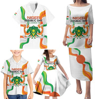Personalized Niger Republic Day Family Matching Puletasi and Hawaiian Shirt Coat Of Arms With Flag - Wonder Print Shop
