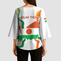 Personalized Niger Republic Day Kimono Sleeve Blouse Coat Of Arms With Flag - Wonder Print Shop
