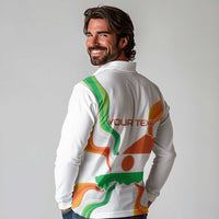 Personalized Niger Republic Day Long Sleeve Polo Shirt Coat Of Arms With Flag - Wonder Print Shop