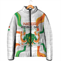 Personalized Niger Republic Day Padded Jacket Coat Of Arms With Flag - Wonder Print Shop