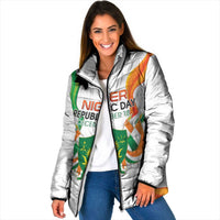 Personalized Niger Republic Day Padded Jacket Coat Of Arms With Flag - Wonder Print Shop