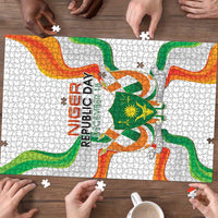 Niger Republic Day Puzzle Coat Of Arms With Flag - Wonder Print Shop