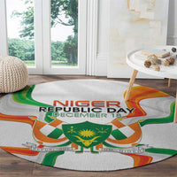 Niger Republic Day Round Carpet Coat Of Arms With Flag - Wonder Print Shop