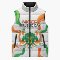 Personalized Niger Republic Day Sleeveless Puffer Jacket Coat Of Arms With Flag - Wonder Print Shop