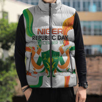 Personalized Niger Republic Day Sleeveless Puffer Jacket Coat Of Arms With Flag - Wonder Print Shop