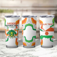 Personalized Niger Republic Day Tumbler Cup Coat Of Arms With Flag - Wonder Print Shop