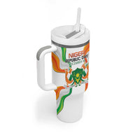 Personalized Niger Republic Day Tumbler With Handle Coat Of Arms With Flag - Wonder Print Shop