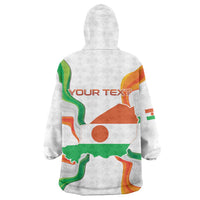 Personalized Niger Republic Day Wearable Blanket Hoodie Coat Of Arms With Flag - Wonder Print Shop