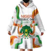 Personalized Niger Republic Day Wearable Blanket Hoodie Coat Of Arms With Flag - Wonder Print Shop