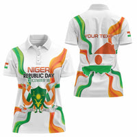 Personalized Niger Republic Day Women Polo Shirt Coat Of Arms With Flag - Wonder Print Shop