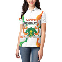 Personalized Niger Republic Day Women Polo Shirt Coat Of Arms With Flag - Wonder Print Shop