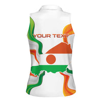 Personalized Niger Republic Day Women Sleeveless Polo Shirt Coat Of Arms With Flag - Wonder Print Shop