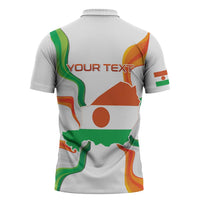 Personalized Niger Republic Day Zipper Polo Shirt Coat Of Arms With Flag - Wonder Print Shop