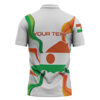 Personalized Niger Republic Day Zipper Polo Shirt Coat Of Arms With Flag - Wonder Print Shop