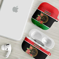 Libya Independence Day AirPods Case Pomegranate Blossom With Libyan Seal - Wonder Print Shop