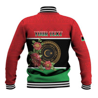 Personalized Libya Independence Day Baseball Jacket Pomegranate Blossom With Libyan Seal - Wonder Print Shop