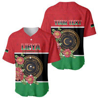 Personalized Libya Independence Day Baseball Jersey Pomegranate Blossom With Libyan Seal - Wonder Print Shop