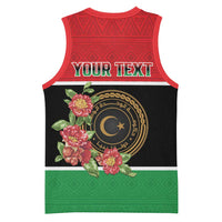Personalized Libya Independence Day Basketball Jersey Pomegranate Blossom With Libyan Seal - Wonder Print Shop