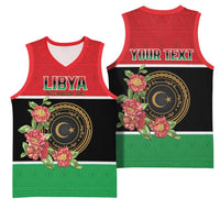 Personalized Libya Independence Day Basketball Jersey Pomegranate Blossom With Libyan Seal - Wonder Print Shop