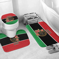 Libya Independence Day Bathroom Set Pomegranate Blossom With Libyan Seal - Wonder Print Shop