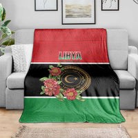 Libya Independence Day Blanket Pomegranate Blossom With Libyan Seal - Wonder Print Shop