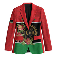 Personalized Libya Independence Day Blazer Pomegranate Blossom With Libyan Seal - Wonder Print Shop
