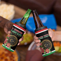 Personalized Libya Independence Day 4 in 1 Can Cooler Tumbler Pomegranate Blossom With Libyan Seal - Wonder Print Shop