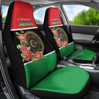 Libya Independence Day Car Seat Cover Pomegranate Blossom With Libyan Seal - Wonder Print Shop