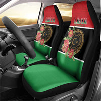Libya Independence Day Car Seat Cover Pomegranate Blossom With Libyan Seal - Wonder Print Shop