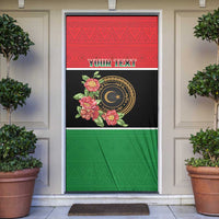 Personalized Libya Independence Day Door Cover Pomegranate Blossom With Libyan Seal - Wonder Print Shop