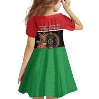 Personalized Libya Independence Day Family Matching Puletasi and Hawaiian Shirt Pomegranate Blossom With Libyan Seal - Wonder Print Shop