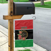 Libya Independence Day Garden Flag Pomegranate Blossom With Libyan Seal - Wonder Print Shop