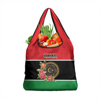 Libya Independence Day Grocery Bag Pomegranate Blossom With Libyan Seal - Wonder Print Shop