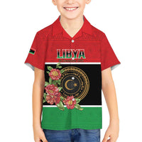 Personalized Libya Independence Day Kid Hawaiian Shirt Pomegranate Blossom With Libyan Seal - Wonder Print Shop