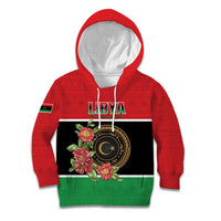 Personalized Libya Independence Day Kid Hoodie Pomegranate Blossom With Libyan Seal - Wonder Print Shop