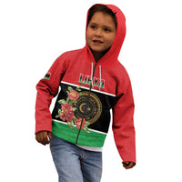 Personalized Libya Independence Day Kid Hoodie Pomegranate Blossom With Libyan Seal - Wonder Print Shop