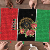 Libya Independence Day Puzzle Pomegranate Blossom With Libyan Seal - Wonder Print Shop
