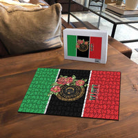 Libya Independence Day Puzzle Pomegranate Blossom With Libyan Seal - Wonder Print Shop