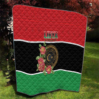 Libya Independence Day Quilt Pomegranate Blossom With Libyan Seal - Wonder Print Shop