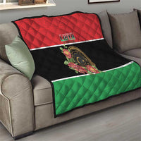 Libya Independence Day Quilt Pomegranate Blossom With Libyan Seal - Wonder Print Shop