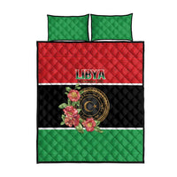 Libya Independence Day Quilt Bed Set Pomegranate Blossom With Libyan Seal - Wonder Print Shop